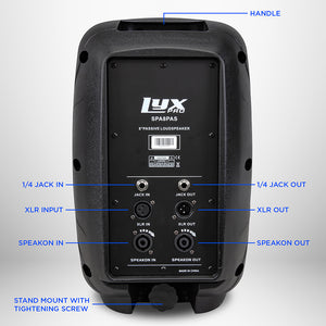 8” Portable PA Passive Speaker