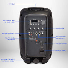 Load image into Gallery viewer, 8” Portable PA Speaker with Rechargeable Battery
